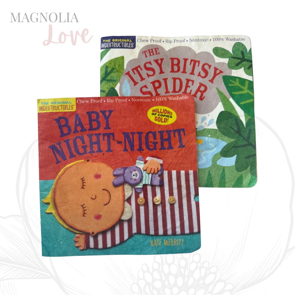 💧 Indestructibles Baby Book Set Itsy Bitsy Spider & Baby Night Night Rip Proof - Picture 2 of 6